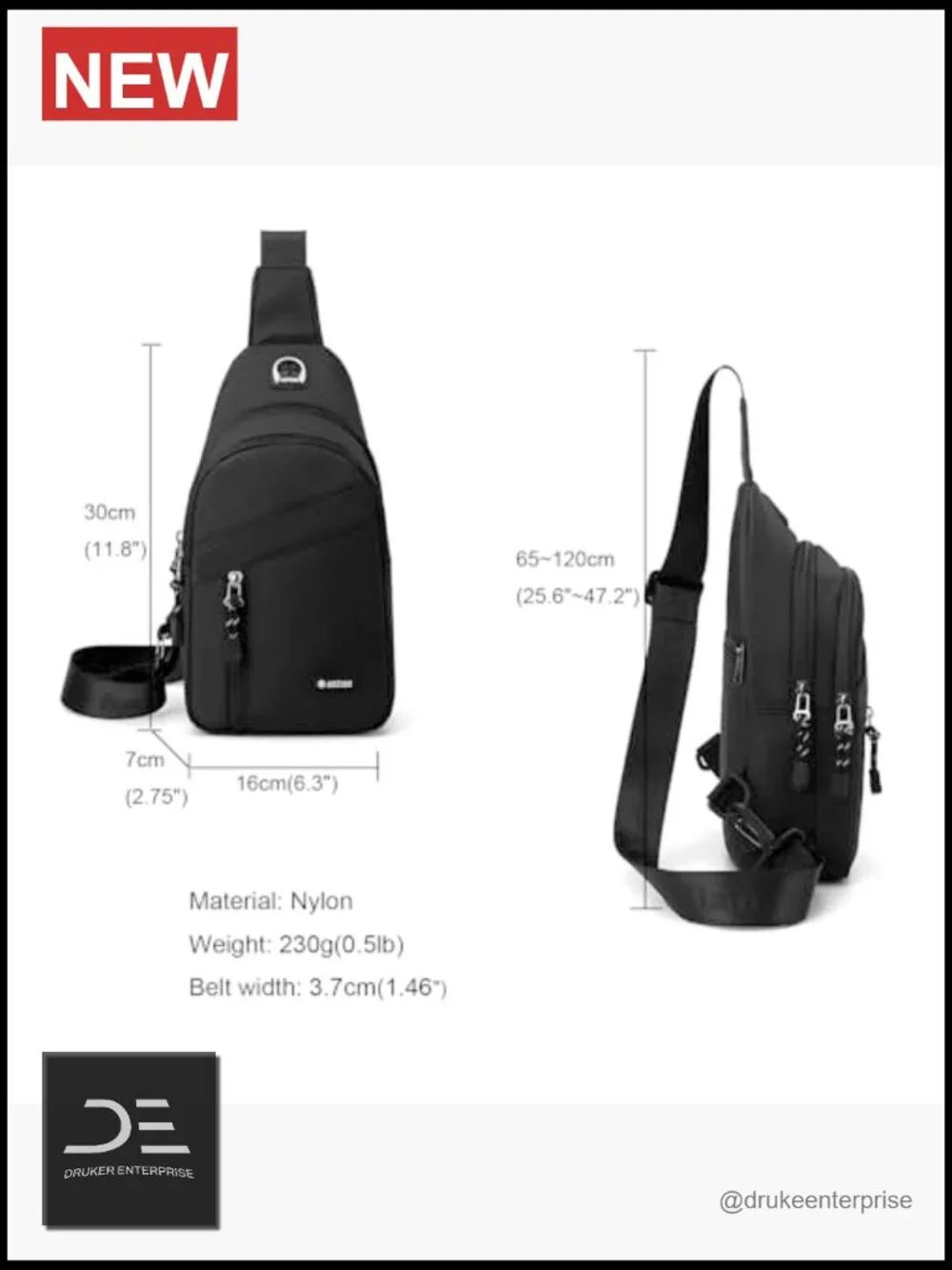 Nylon Waterproof Lightweight Mini Sling Chest Bag Crossbody Daypack